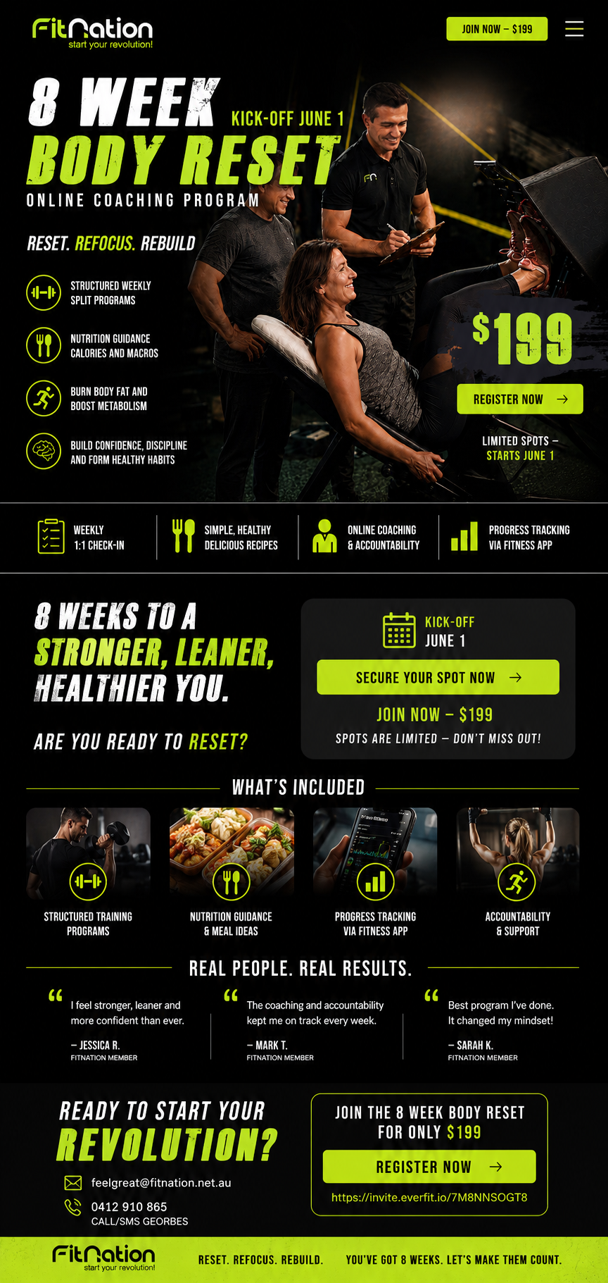 8 Week Body Reset Online Coaching Program